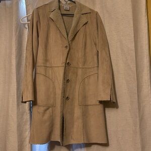 Kneelength Suede Coat